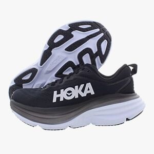 Hoka Black and White Athletic Sneakers. Style Bondi 8, Size 7.5B